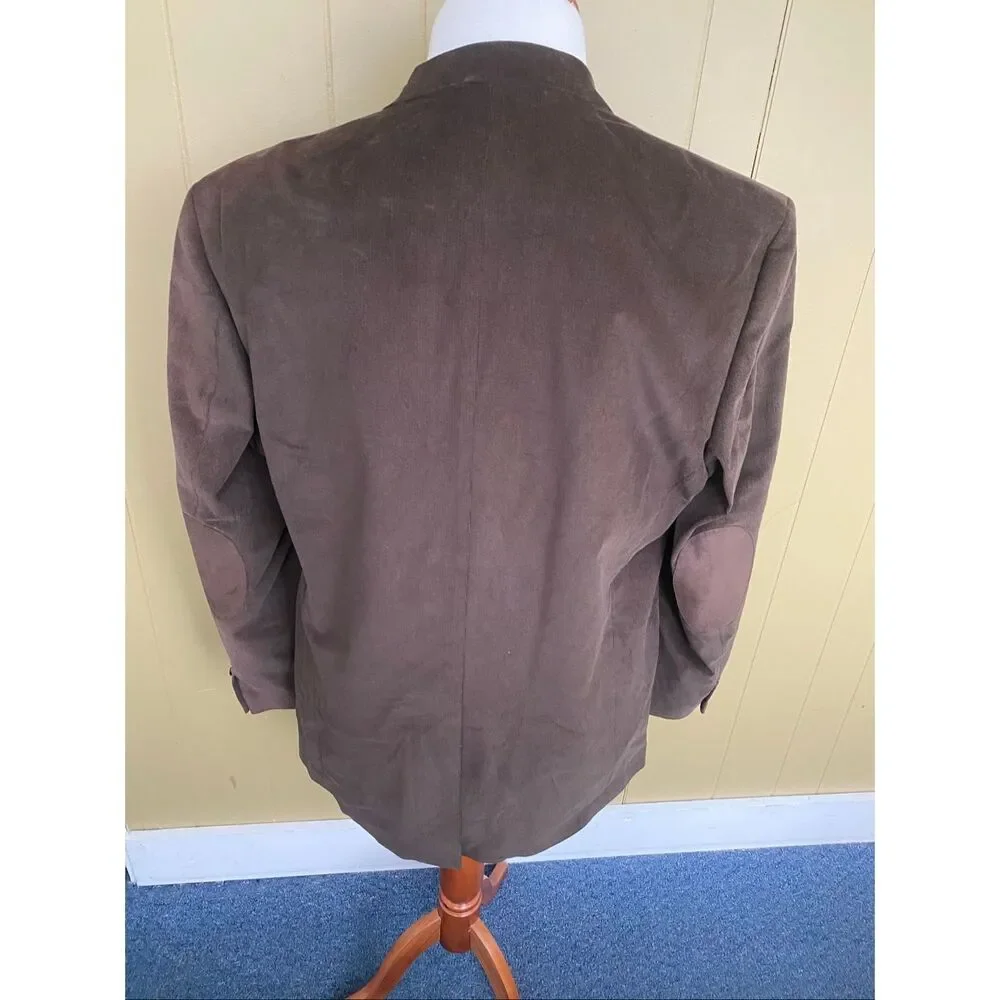 Ralph Lauren men 46XL 2 button corduroy blazer w/patch elbows brown